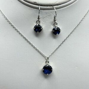 Elegant Silver and Blue Jewelry Set